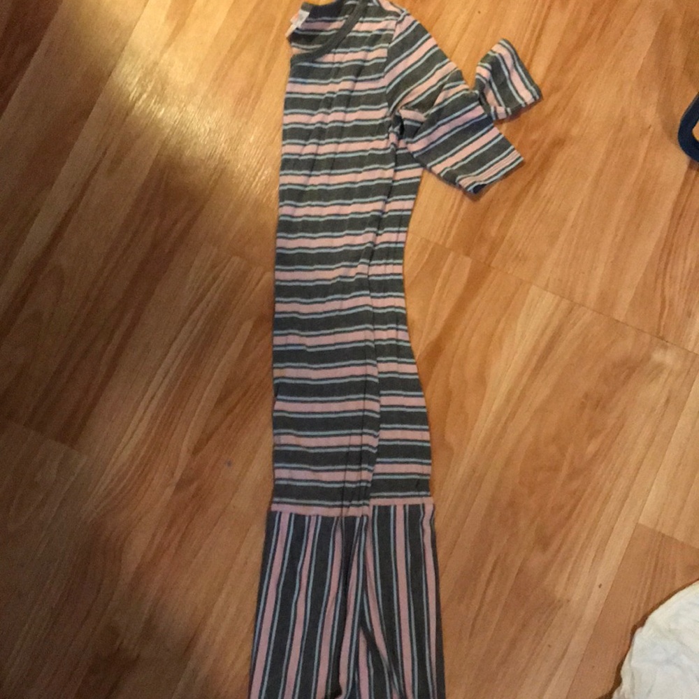 Lularoe XXS Julia dress pink and gray striped